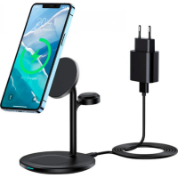Зарядний пристрій Choetech 15W 3-in-1 Magnetic Wireless Fast Charger black (T585-F-101-CCBK) Diawest