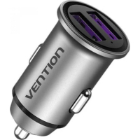 Зарядний пристрій Vention 2USB-A 30W QC3.0 Gray Mini Style Aluminium Alloy Type (FFEH0) Diawest