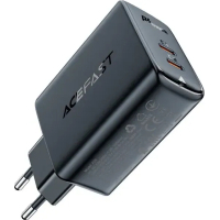 Зарядний пристрій Acefast 2xUSB 50W (USB-C+USB-C) Gan A29 Fast Charger Black (6974316281443) Diawest
