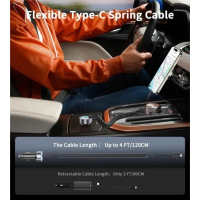 Зарядний пристрій Choetech 2xUSB 65W (1xUSB-C+1USB-A) PD 30W with spring Type-C cable 1.2M black (TC0030-BK) Diawest
