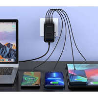 Зарядний пристрій Choetech 4xUSB 100W PD (2хUSB-C+2хUSB-A) сharger diamond model black (PD6028-BK) Diawest