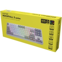 Клавіатура Hator Rockfall 3 Mecha TKL QMK/VIA Orange Wireless White (HTK851UA) Diawest