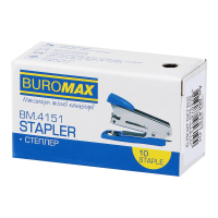 Степлер Buromax металевий МІНІ, 12 аркушів, (скоби №10), 61 х 34 х 25 мм, чорний (BM.4151-01) Diawest