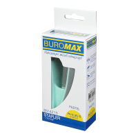 Степлер Buromax пластиковий PASTEL, 20 аркушів, (скоби №24, 26), 111 х 62 х 32 мм, м'ятний (BM.4215-38) Diawest
