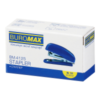 Степлер Buromax пластиковий МІНІ, 10 аркушів, (скоби №10), 61 х 36 х 23 мм, чорний (BM.4125-01) Diawest