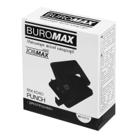 Діркопробивач Buromax металевий JOBMAX, до 20 аркушів, 110 х 90 х 75мм, чорний (BM.4040-01) Diawest