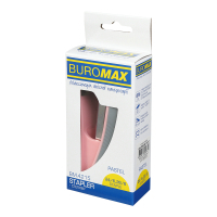 Степлер Buromax пластиковий PASTEL, 20 аркушів, (скоби №24, 26), 111 х 62 х 32 мм, рожевий (BM.4215-10) Diawest