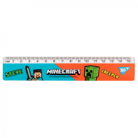 Лінійка Yes Minecraft блакитно-червона 15 см (370654) Diawest