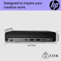 Комп'ютер HP Pro 400 G9 Mini / i3-13100T, 8, 512, WiFi, кл+м (885G3EA) Diawest