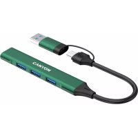 Концентратор Canyon hub DS-02 4in1 USB-A/C Green (CNS-TDS02GR) Diawest