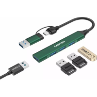 Концентратор Canyon hub DS-02 4in1 USB-A/C Green (CNS-TDS02GR) Diawest
