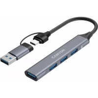 Концентратор Canyon hub DS-02 4in1 USB-A/C Grey (CNS-TDS02G) Diawest