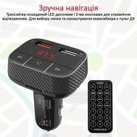 FM модулятор Promate SmarTune 2+ BLUETOOTH 5.0 USB QC 3.0 AUX/SD/USB BLACK (smartune-2+.black) Diawest