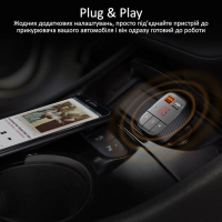 FM модулятор Promate SmarTune 2+ BLUETOOTH 5.0 USB QC 3.0 AUX/SD/USB BLACK (smartune-2+.black) Diawest