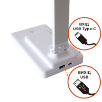 Настільна лампа Євросвітло LED акумуляторна Ridy-10-2-PWR 10 Вт біла Diawest