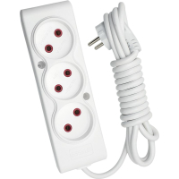 Мережевий подовжувач TECCO 3м 3 поста white (8681277842528) Diawest