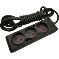 Мережевий подовжувач TECCO 5м 3 поста black (8681277843310) Diawest