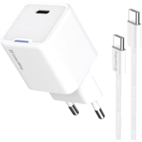 Зарядний пристрій ColorWay GaN Mini 35W PD Port PPS USB-C white cable Type-C (CW-CHS056PDC-WT) Diawest