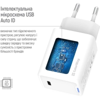 Зарядний пристрій ColorWay GaN Mini 45W PD Port PPS USB-C white (CW-CHS057PD-WT) Diawest