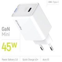 Зарядний пристрій ColorWay GaN Mini 45W PD Port PPS USB-C white (CW-CHS057PD-WT) Diawest