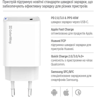 Зарядний пристрій ColorWay GaN Mini 45W PD Port PPS USB-C white (CW-CHS057PD-WT) Diawest
