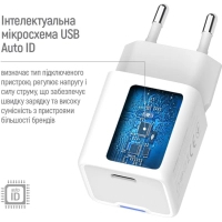 Зарядний пристрій ColorWay GaN Mini 35W PD Port PPS USB-C white (CW-CHS056PD-WT) Diawest