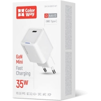 Зарядний пристрій ColorWay GaN Mini 35W PD Port PPS USB-C white (CW-CHS056PD-WT) Diawest