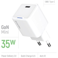 Зарядний пристрій ColorWay GaN Mini 35W PD Port PPS USB-C white (CW-CHS056PD-WT) Diawest