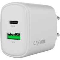 Зарядний пристрій Canyon OnCharge 250 25W 1xPD 1xQC EU White (CNE-CHA250-21) Diawest