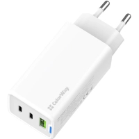 Зарядний пристрій ColorWay GaN Mini 65W PD Port PPS USB (USB-2C1A) white (CW-CHS058PD-WT) Diawest