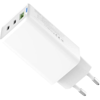 Зарядний пристрій ColorWay GaN Mini 65W PD Port PPS USB (USB-2C1A) white (CW-CHS058PD-WT) Diawest