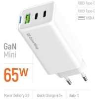 Зарядний пристрій ColorWay GaN Mini 65W PD Port PPS USB (USB-2C1A) white (CW-CHS058PD-WT) Diawest