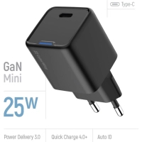 Зарядний пристрій ColorWay GaN Mini 25W PD Port PPS USB-C black (CW-CHS052PD-BK) Diawest
