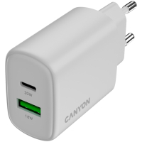 Зарядний пристрій Canyon OnCharge 200 20W 1xPD 1xQC EU White (CNE-CHA200-21) Diawest