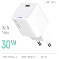 Зарядний пристрій ColorWay GaN Mini 30W PD Port PPS USB-C white (CW-CHS054PD-WT) Diawest