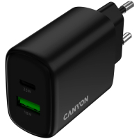 Зарядний пристрій Canyon OnCharge 250 25W 1xPD 1xQC EU Black (CNE-CHA250-31) Diawest