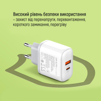 Зарядний пристрій ColorWay GaN Mini 25W PD Port PPS USB-C white (CW-CHS052PD-WT) Diawest
