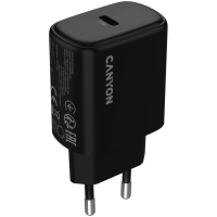 Зарядний пристрій Canyon OnCharge 200 20W 1xPD EU Black (CNE-CHA200-11) Diawest