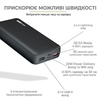 Батарея універсальна TechCharge 20000mAh, PD/18W, QC/3.0 (1742) Diawest