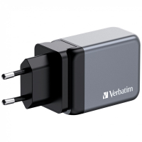 Зарядний пристрій Verbatim GaN 65 W 3 ports (2xUSB-C-65 W /USB-A -3.0) (32201) Diawest