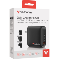 Зарядний пристрій Verbatim MiniGaN 165 W 4 ports (3xUSB-C/1xUSB-A) (32216) Diawest
