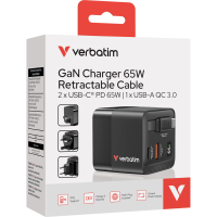 Зарядний пристрій Verbatim GaN 65 W 2 ports (USB-C/1xUSB-A) (32217) Diawest