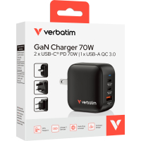 Зарядний пристрій Verbatim MiniGaN 70 W 3 ports (2xUSB-C/1xUSB-A) (32229) Diawest
