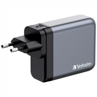 Зарядний пристрій Verbatim GaN 140 W 4 ports (2xUSB-C-140 W,USB-C 20 W /USB-A -3.0) (32203) Diawest