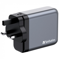 Зарядний пристрій Verbatim GaN 140 W 4 ports (2xUSB-C-140 W,USB-C 20 W /USB-A -3.0) (32203) Diawest