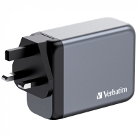 Зарядний пристрій Verbatim GaN 200 W 4 ports (2xUSB-C-100 W,USB-C-65 W /USB-A -3.0) (32204) Diawest