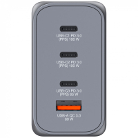 Зарядний пристрій Verbatim GaN 200 W 4 ports (2xUSB-C-100 W,USB-C-65 W /USB-A -3.0) (32204) Diawest