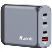Зарядний пристрій Verbatim GaN 100 W 4 ports (2xUSB-C-100 W,USB-C 65 W /USB-A -3.0) (32202) Diawest