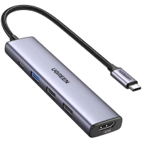 Порт-реплікатор Ugreen CM478 USB Type-C HDMI, USB/3.0, Type-C for charging PD/100W (15495) Diawest