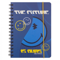 Блокнот Yes А5 80 аркушів на cпіралі з резинкою Smiley World клітинка (151832) Diawest